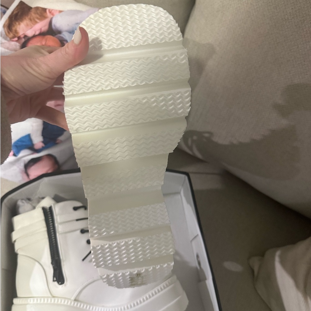 Demonia White Platform Combat Boots (Burning Man/ Coachella/ Festival wear) - Picture 3 of 5